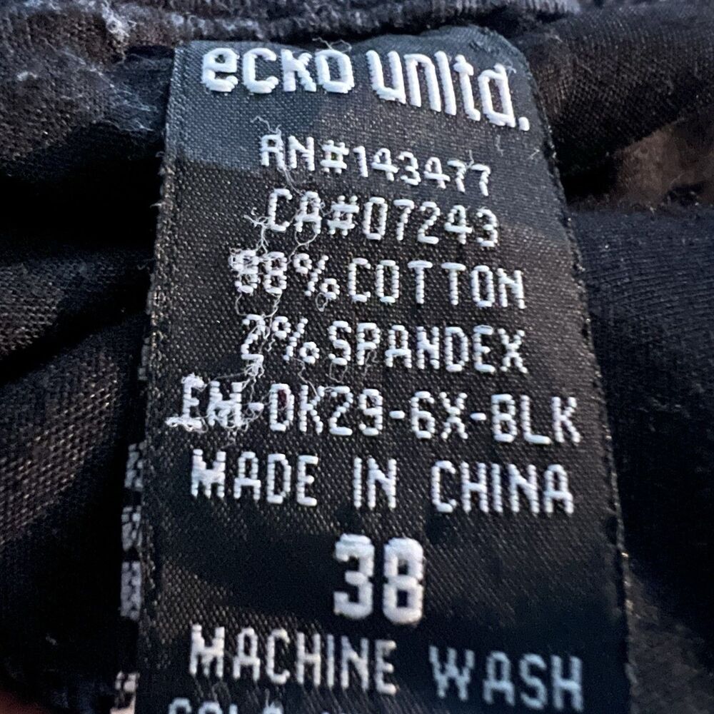 Ecko Unltd Fit Skinny Black Cargo Jogger Pants Drawstring Stretch Men's Size 38 - Picture 7 of 7